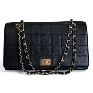 Chanel CC Chocolate Bar Caviar Leather Chain Shoulder bag w/ COA